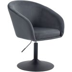 Jamaika fauteuil lounge fauteuil cocktail pied assiette avec accoudoirs velours gris fonc - svita