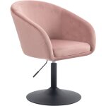 Jamaika fauteuil lounge fauteuil cocktail pied assiette avec accoudoirs velours vieux rose - svita