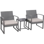 Lois l poly rotin salon de jardin ensemble table et fauteuils gris - svita