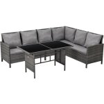 Svita madison ensemble de meubles de jardin en poly rotin lounge canap� d'angle gris