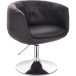 Svita - panama chaise longue rtro chaise de cocktail en simili cuir noir
