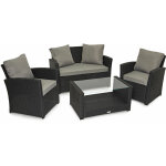 Svita - roma ensemble en poly rotin salon table garniture meuble de jardin noir Svita - roma ensemble en poly rotin salon table garniture meuble de jardin noir