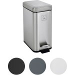 Stm5 poubelle  pdale 5l incl. seau intrieur couvercle softclose argent - svita