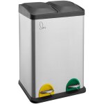 Svita tc2x20 seau de cuisine office 40l poubelle de tri slectif acier inoxydable argent