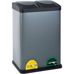 Svita ? poubelle de tri s�lectif 40l avec 2 seaux de 20l ? acier rev�tu par poudre ? p�dales antid�rapantes ...