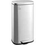 Tq30 poubelle argente 30l poubelle  pdale couvercle softclose - svita