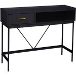 Valeo table console �troite avec tablette �tag�re sur pied table d'entr�e avec tiroir blanc - svita