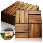 Swanew - 11x dalles de terrasse en bois d'acacia pour 1m 30 x 30 cm jardin extrieur systme d'embotement ...