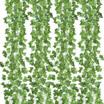 Swanew 12 pices artificiel lierre 2. 4m guirlande plante artificielle exterieur faux lierre feuillage ...
