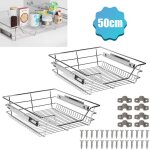 Hengda - swanew 2x 50cm tiroir de cuisine placard coulissant tiroir tlescopique cuisine tagre panier ...