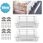 Swanew 2x 60cm tiroir de cuisine placard coulissant tiroir tlescopique cuisine tagre panier coulissant ...