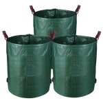 3x sacs de jardin 272l sac  dchets avec poignes sac  feuilles sac  gazon xxl vert