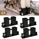 Swanew 4x aide  l'empilage du bois acier enduit. noir. abri en bois bricolage pour bois quarri. stockage ...