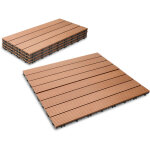 Swanew - 5m� dalles de jardin clipsables en bois composite wpc brun 60 x 30cm type mosa�que rev�tement ...