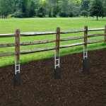 Swanew 6x ancres en h support de poteau accessoires de jeux de jardin 600mm galvanis  chaud galvanis ...