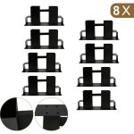 Randaco - swanew 8x aide  l'empilage du bois acier enduit, noir, abri en bois bricolage pour bois quarri, ...