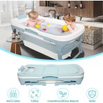 Swanew - baignoire b�b� baignoire pliable pour adulte mobile baignoire portable avec couverture rouleaux ...