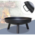 Swanew - brasero bol de feu corbeille  feu 82cm corbeille  plantes fond de dentelle foyer avec poignes ...