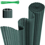 Swanew canisse en pvc double face, 90% d'occultation, vert, h. 180 cm x l. 1000 cm