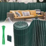 Swanew - canisse en pvc double face, 90% d'occultation, vert, h. 90 cm x l. 700 cm Swanew - canisse en pvc double face, 90% d'occultation, vert, h. 90 cm x l. 700 cm