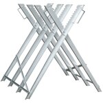 Swanew chevalet de sciage galvanisé réglable avec poignées porte bûche 150kg 4 supports de train Swanew chevalet de sciage galvanisé réglable avec poignées porte bûche 150kg 4 supports de train