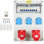 Swanew - coffret de chantier distributeur de courant mural avec disjoncteur, r�partiteur �lectrique 1x32a ...