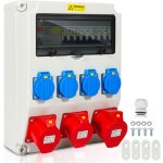 Swanew coffret de chantier monophase repartiteur de courant mural coffret electrique de chantier 1x32a ...