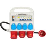 Swanew coffret de chantier prise industrielle 2 x cee 400v / 16a + 4 x 230v schuko ip44 5 ples avec ...