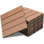 Swanew - dalles clipsables en bois composite wpc 30 x 30 cm dalle de terrasse jardin extrieur 11er 1m ...