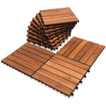 Swanew dalles de terrasse caillebotis lot de 33 dalles en bois de mosa�que de 3 m� 30 x 30 cm pour balcon ...