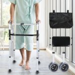 Vingo - swanew dambulateur pliable, 4 roues, cadre de marche pliable en d'aluminium, rglable en hauteur, ...