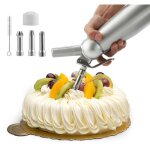 Distributeur de crème 500 ml en aluminium, siphon à crème professionnel en aluminium avec 3 buses pour ... Distributeur de crème 500 ml en aluminium, siphon à crème professionnel en aluminium avec 3 buses pour ...