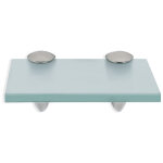 Swanew tagre murale verre, tablette en verre de salle de bain 20 x 10 cm 8 mm givr