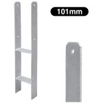 Swanew h support de poteau h - ancre poteaux de clture pour jardin pergolas argent 101mm 2x