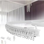 Swanew kit de rail de rideau plafond pliable, 5m rail de rideau flexible avec 40 crochet pour maison ... Swanew kit de rail de rideau plafond pliable, 5m rail de rideau flexible avec 40 crochet pour maison ...