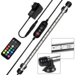 Lampe aquarium led, rgb avec tlcommande sans fil tanche led lumire aquarium d'clairage - 58cm