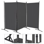 Swanew - paravent 360° séparation de pièce rabattable mur espagnol terrasse cloison 3 pièces anthracite ... Swanew - paravent 360° séparation de pièce rabattable mur espagnol terrasse cloison 3 pièces anthracite ...