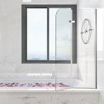 Swanew - pare - baignoire pivotant  180degr pivotant paroi de douche sanitaire 6mm nano repliable glass ...
