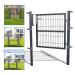 Swanew portail de jardin portail à double barre d'acier portail de jardin - anthracite - 120x100cm Swanew portail de jardin portail à double barre d'acier portail de jardin - anthracite - 120x100cm