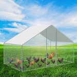 Vingo - swanew poulailler d'extrieur 3x2x2m enclos grillag pour poules volaille structure en acier ...
