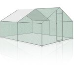 Vingo - swanew poulailler d'extrieur 3x4x2m enclos grillag pour poules volaille structure en acier ...