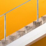 Swanew rampe d'escalier acier inoxydable main courante balustrade garde - corps argent 120 cm 0 crossbars ...