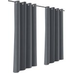 Rideau extrieur rideau occultant avec ?illets opaque jardin patio balcon 132 x 274cm gris fonc 2 panneaux ...