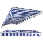 Swanew ? store banne manuel 350x300cm ? protection solaire anti - uv ? tissu polyester 280g / m� ? angle ...