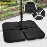 Swanew ? pied de parasol remplissable 80 kg ? base en plastique pehd ? 4 panneaux 50x50x8cm ? pour sable ...