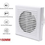 Swanew ventilateur de salle de bain ventilateur mural avec plaque de guidage de reflux 150mm ventilateur ...
