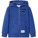 Sweat - shirt  capuche fermeture clair enfants bleu fonc mlang 104