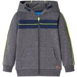 Sweat - shirt � capuche fermeture �clair enfants gris m�lang� 104