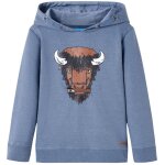 Sweatshirt  capuche pour enfants bleu mlange 128