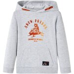 Sweatshirt  capuche pour enfants mlange gris et orange 92